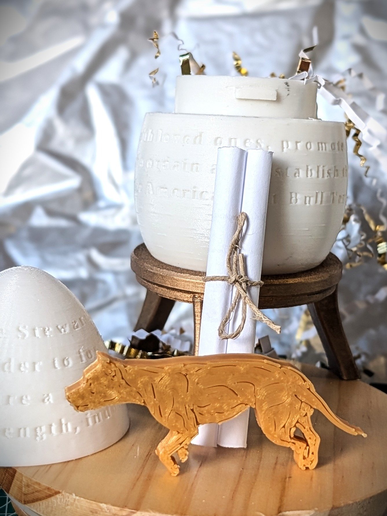 American Pit Bull Terrier Egg | Home Decor with Fact Scroll & Dog Tile Inside | Collectable product image (1)