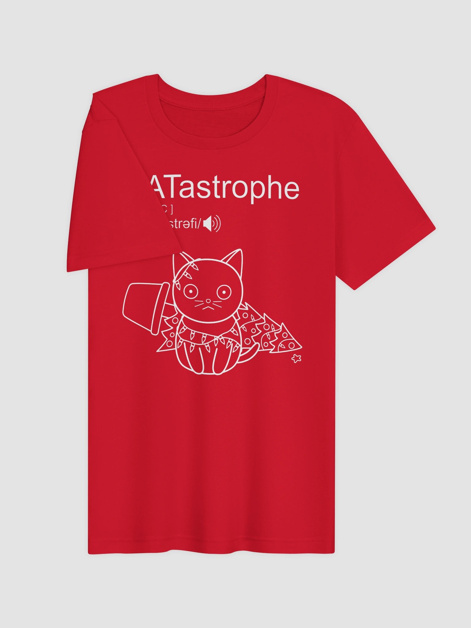 CATastrophe (Cat with Christmas Tree) - Unisex Adult Super Soft Lightweight T-shirt product image (2)