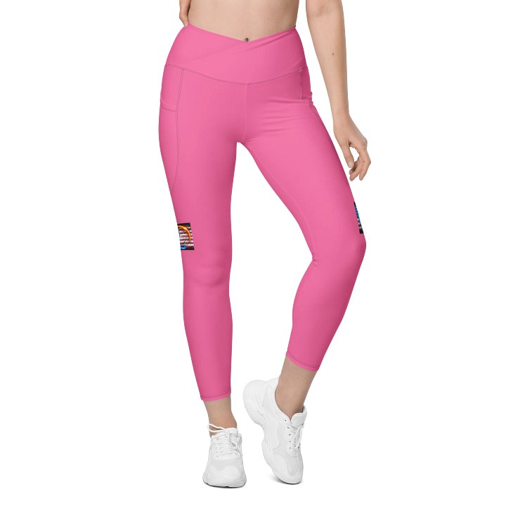 Leggings w pockets small logo pink product image (1)