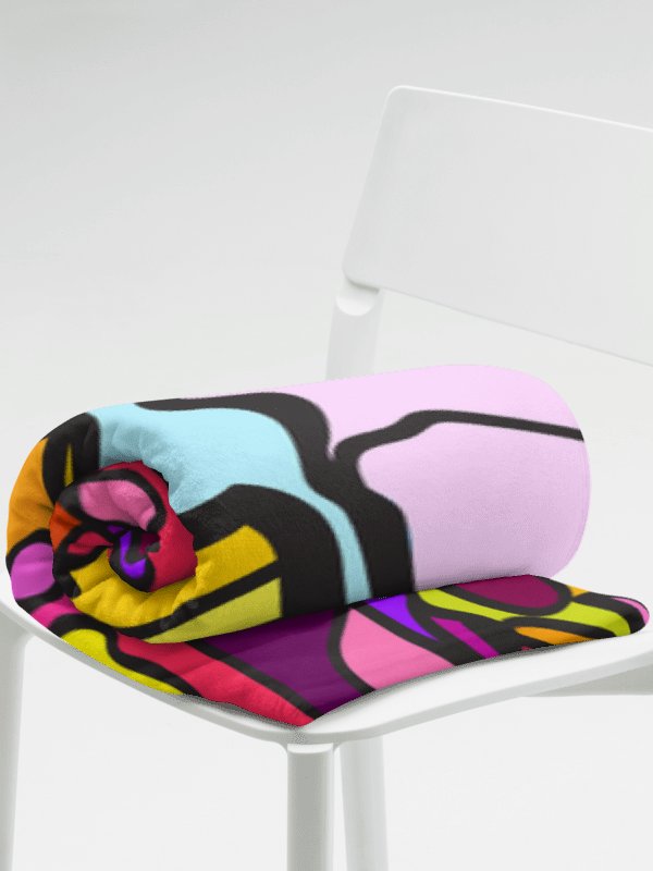 Vibrant Swirls Throw Blanket - Wave at Sunset product image (3)