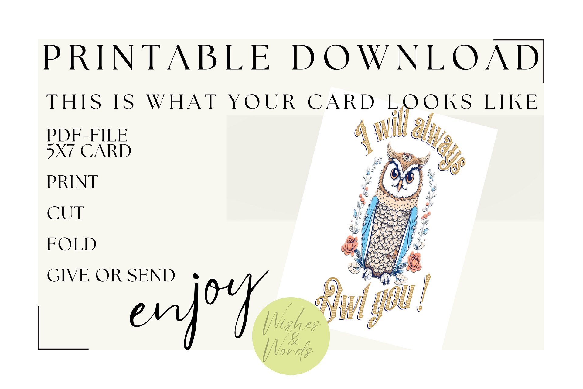 Printable Heartfelt Love Greeting Card - Digital Download product image (4)