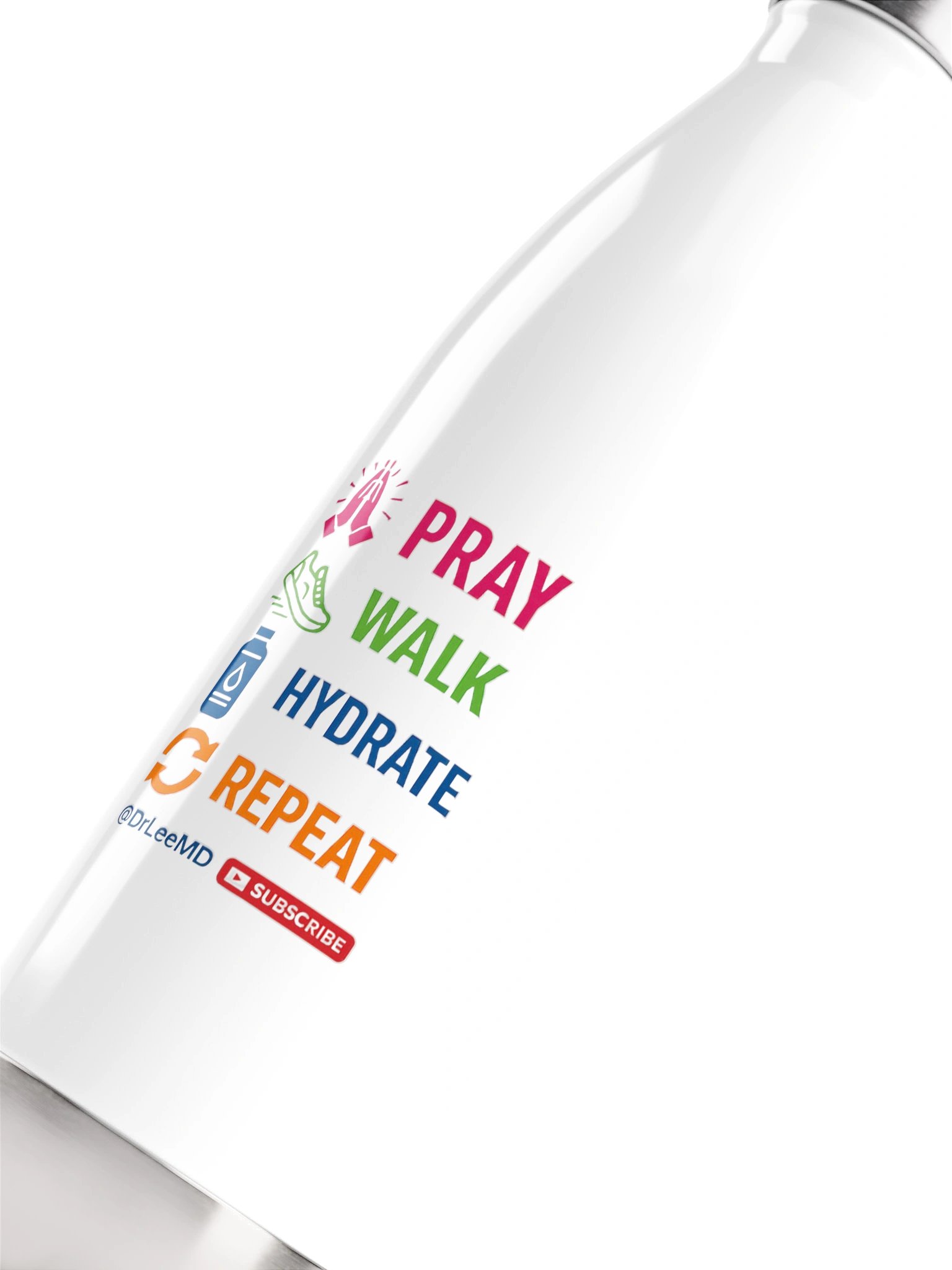 Pray Walk Hydrate Repeat Stainless Steel Water Bottle product image (10)