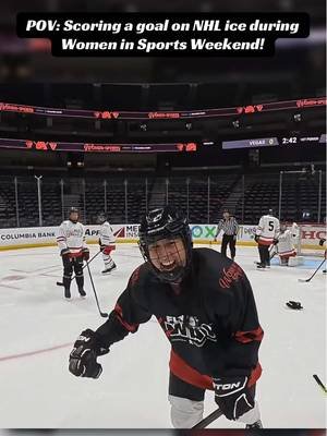 Don’t ask about the celly 😅 What I wanted to do and what I did are two different things. My brain malfunctioned with excitement 😂 Thank you to @Anaheim Ducks and the many, many women who put this all together!! One of the best-run events I’ve ever seen from the Ducks. Let more women run events, plz!!! 👏 . . . #nhl #hockey #women #womeninsports #internationalwomensday 