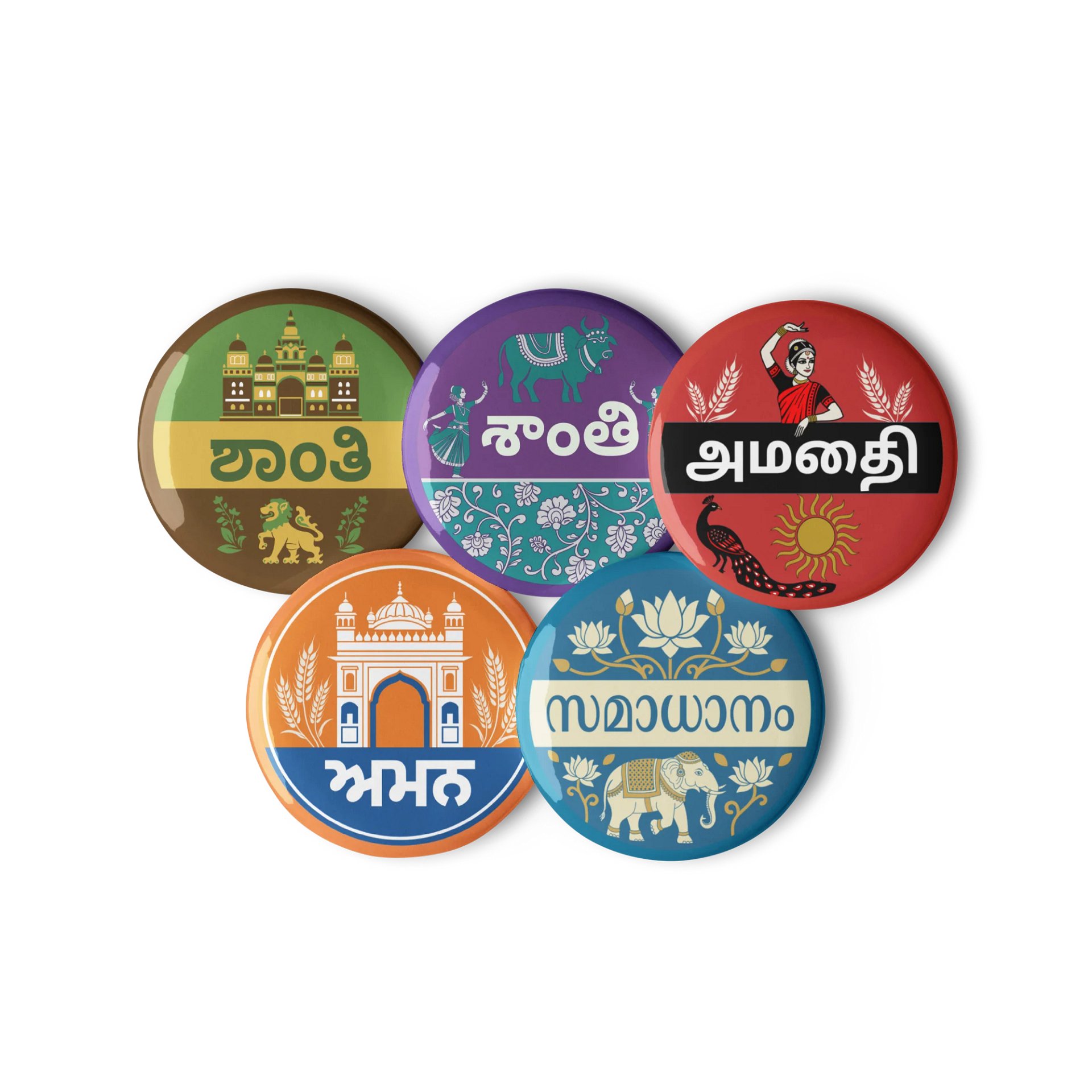 "Peace" in different languages - Pack 5 (Special Edition Indian Languages) product image (1)
