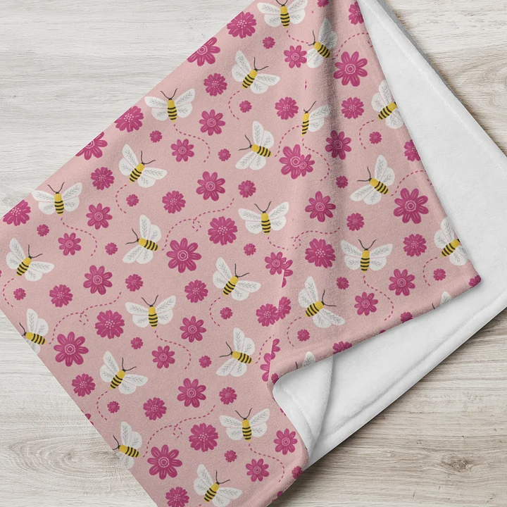 Little Pink Bees Throw Blanket product image (2)
