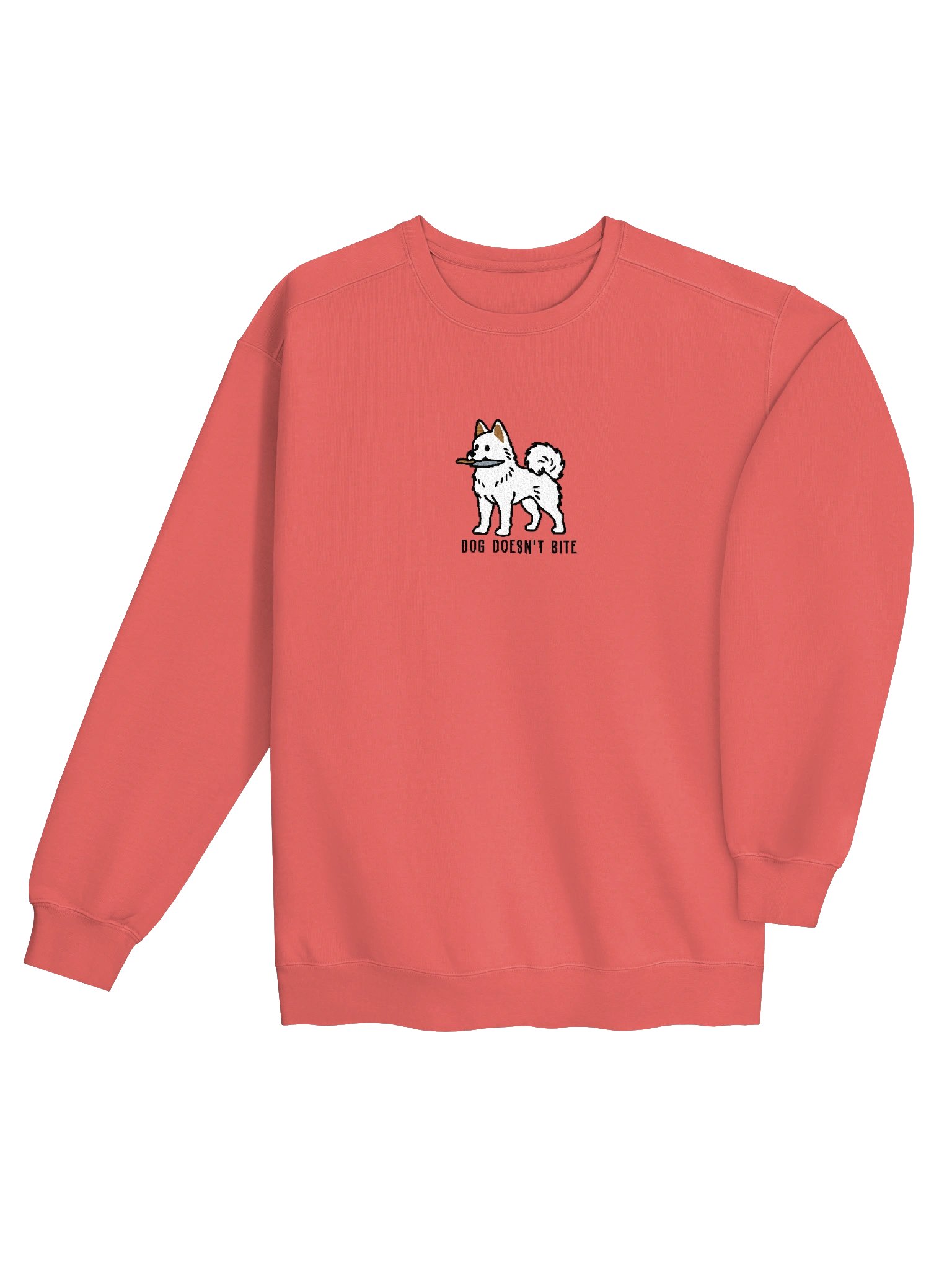 Dog Doesn't Bite Funny Chibi-Style Embroidered Premium Sweatshirt for Siberian Husky(White) Owners product image (20)