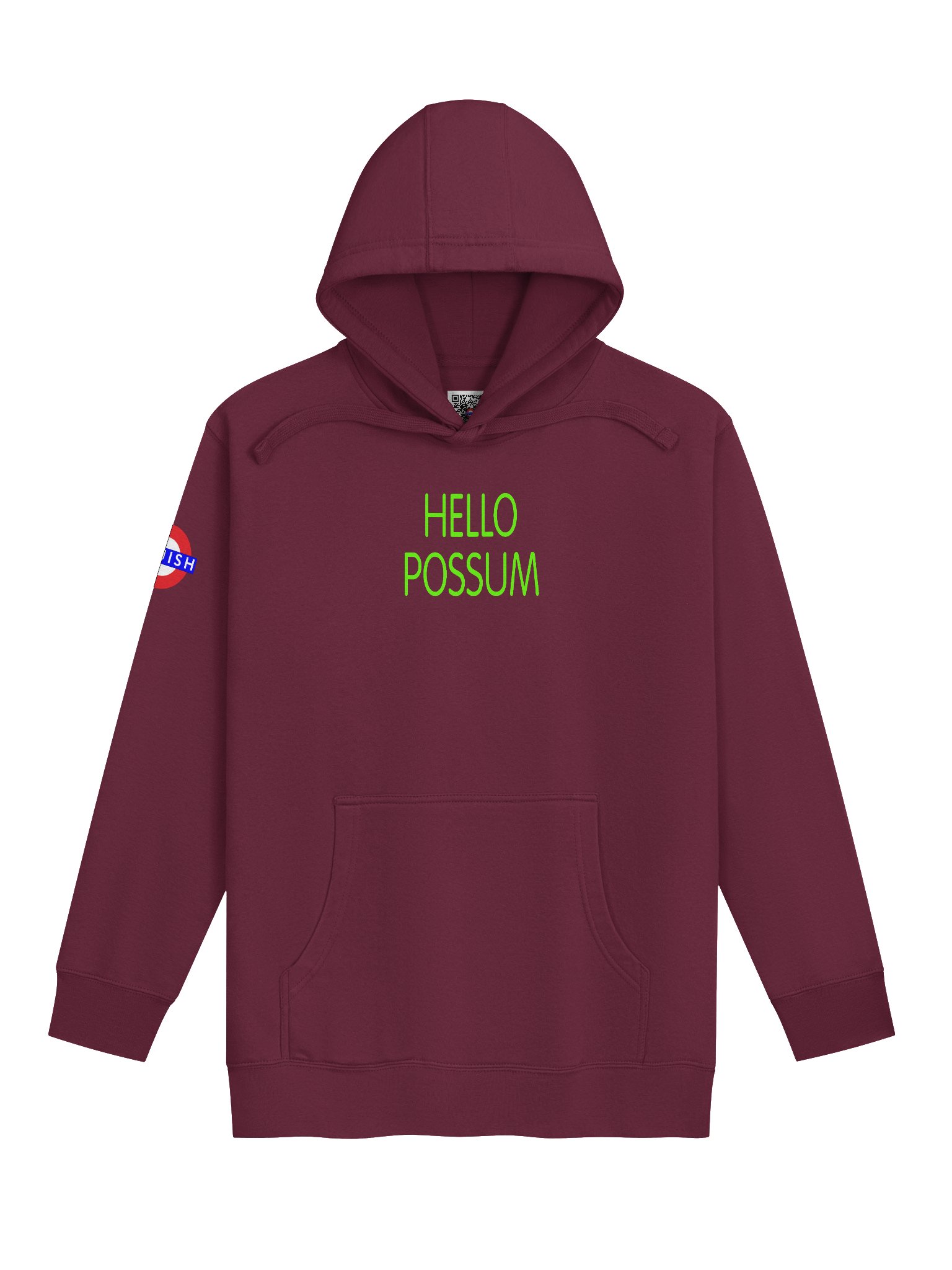 Hello Possum Graphic Hoodie - Lime Green product image (1)