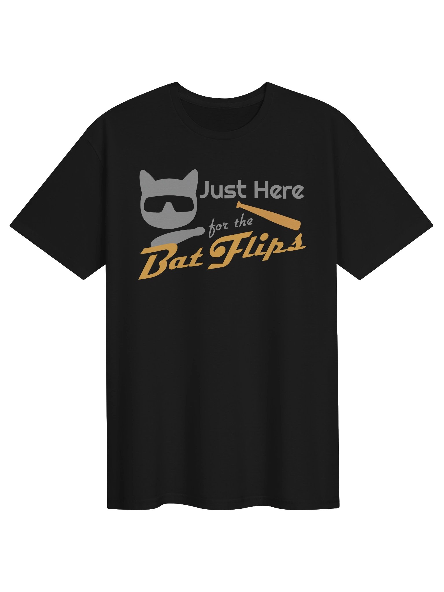 Baseball Cat (Just Here for The Bat Flips) - Unisex Adult Super Soft Lightweight T-shirt product image (1)