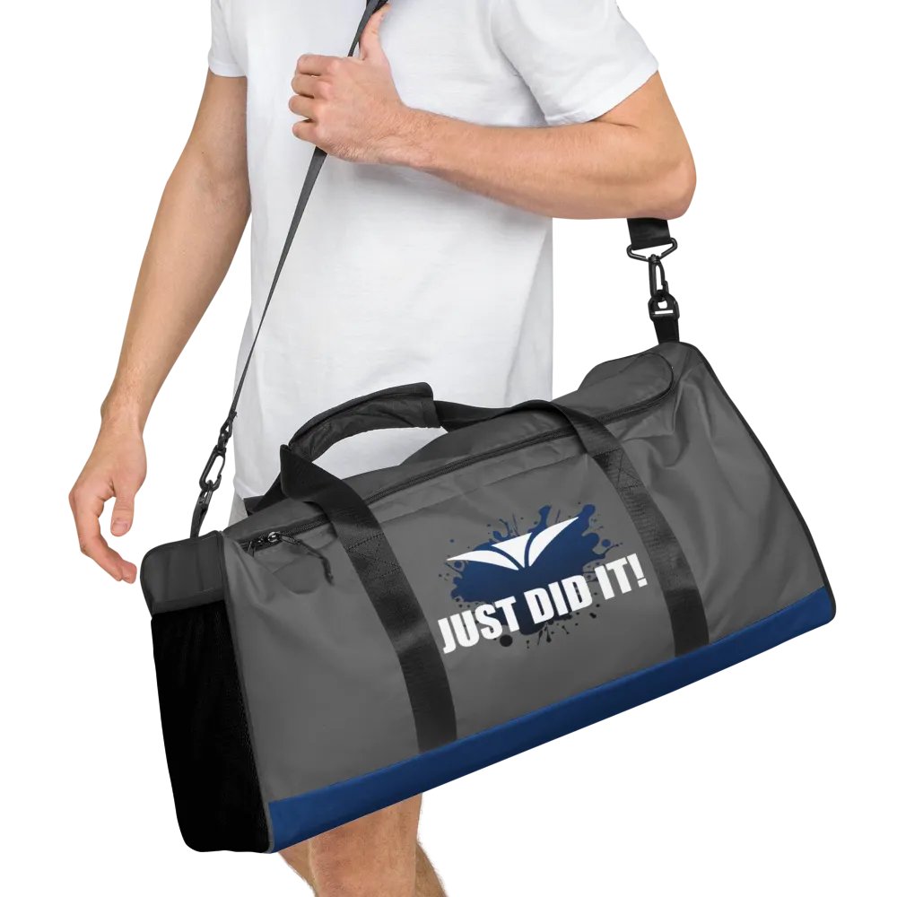 Just Did It! Blue Splatter Gray Duffle Bag product image (8)