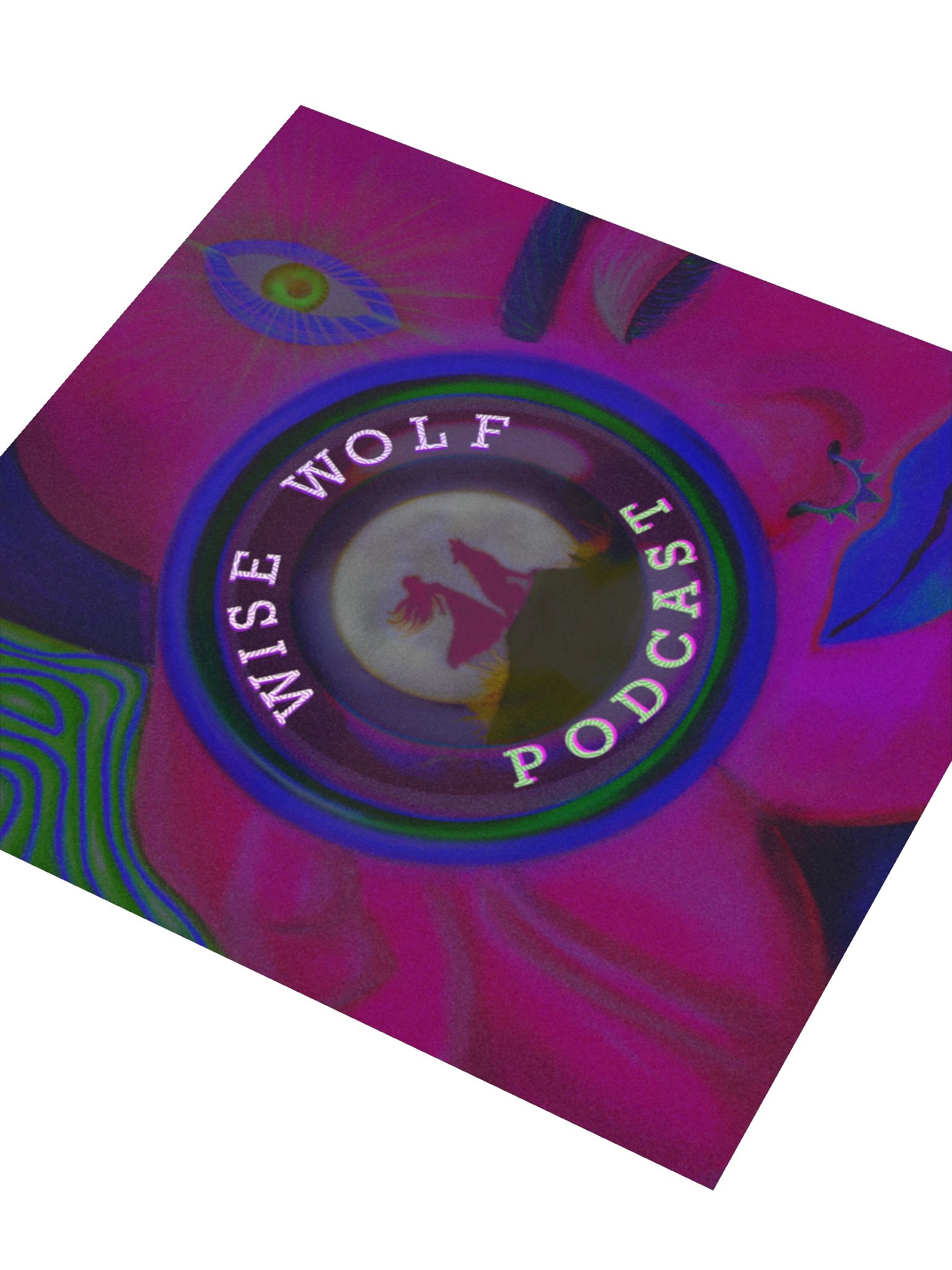 Wise Wolf Wellness Podcast Cover Art Kiss Cut Stickers product image (8)