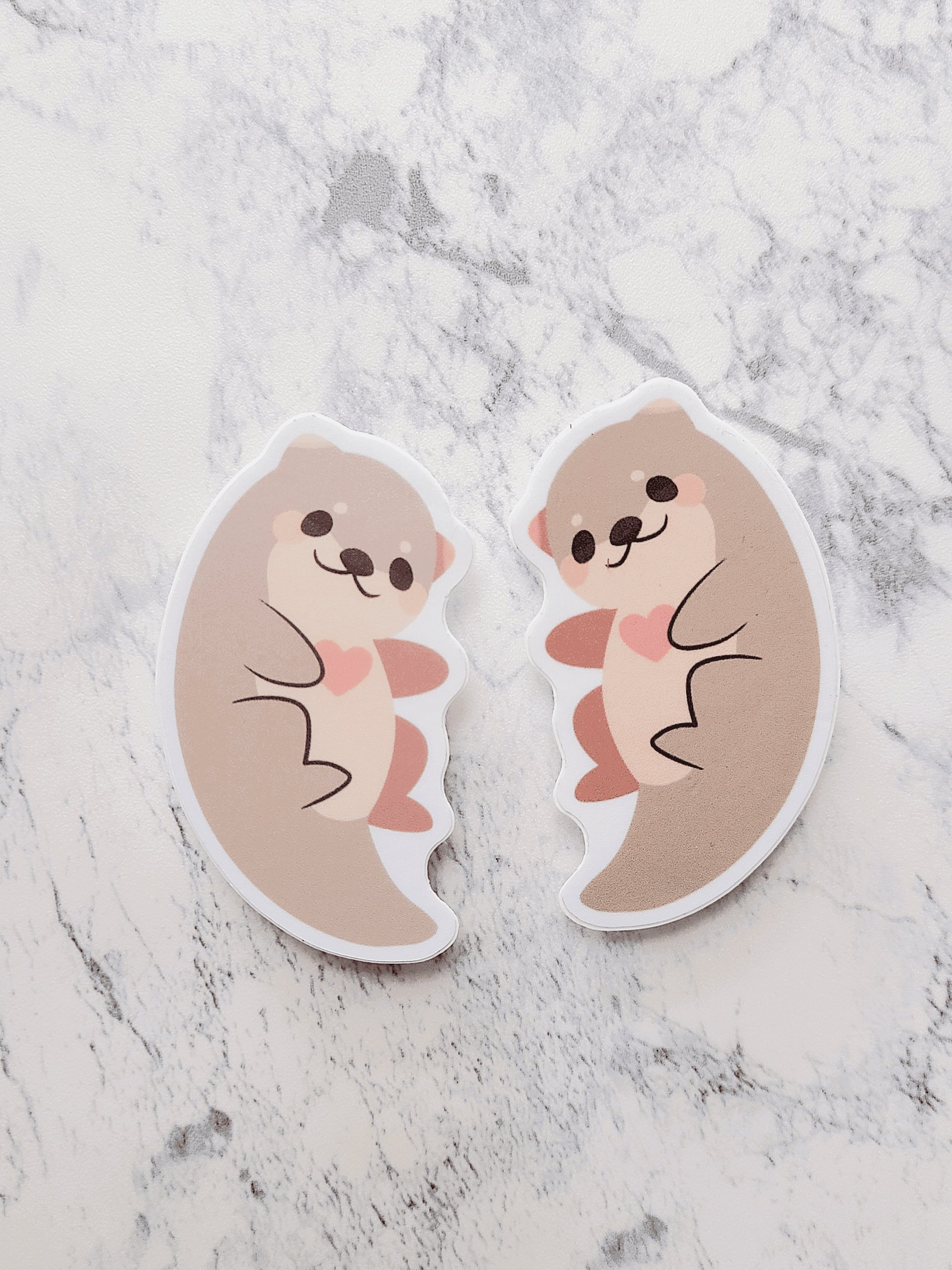 River Otter Couple Stickers product image (1)