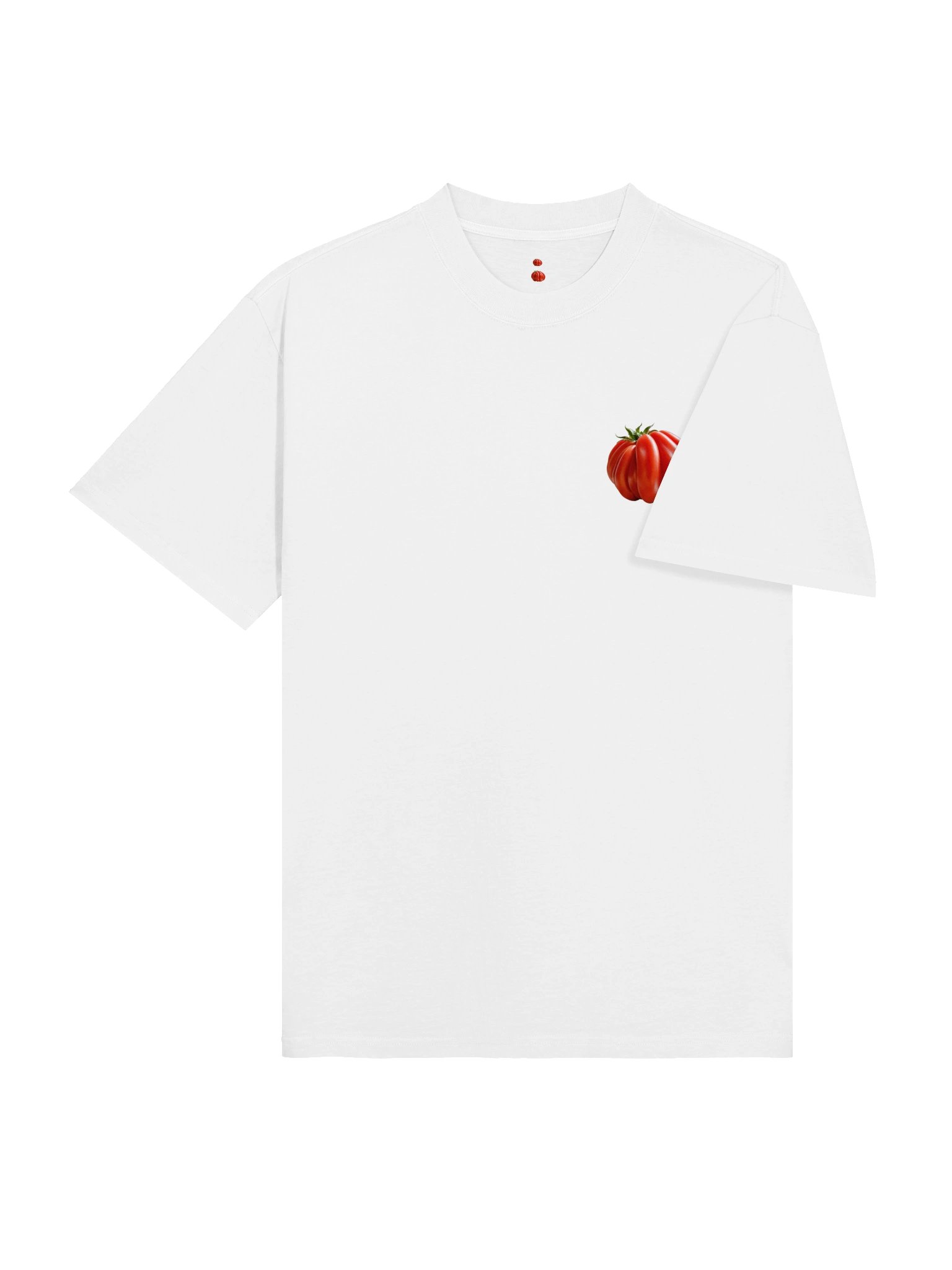 Juicy Heirloom Tomato Tee | Oversized Botanical Streetwear Red Ribbed Tomato Macro Tee product image (8)