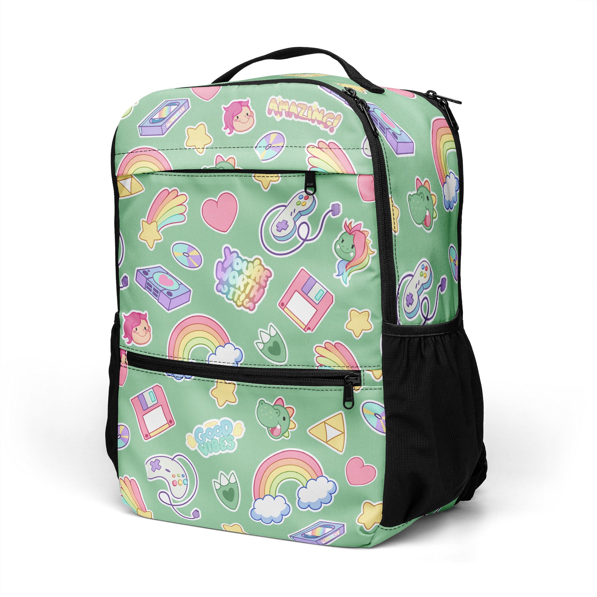 Retro Sticker Utility Backpack All Over Design product image (5)