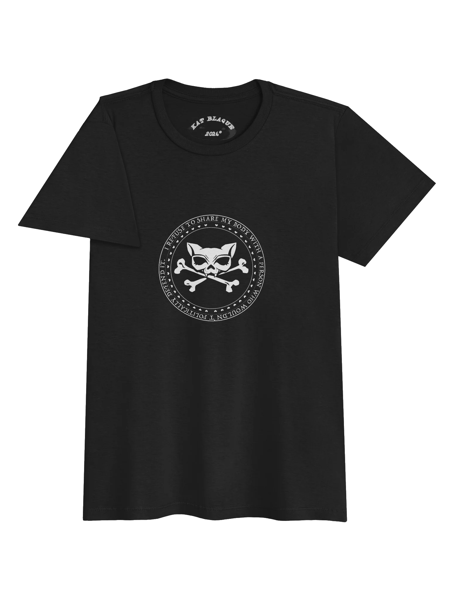 I Refuse White Ink Kat Skull Tee product image (3)