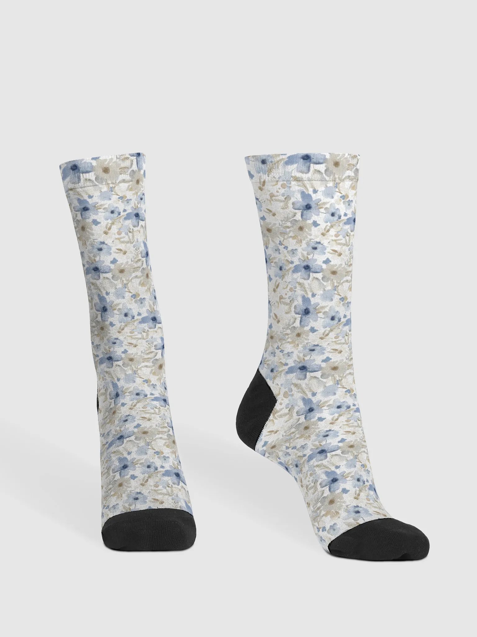 Blue Grey Flowers Socks product image (2)