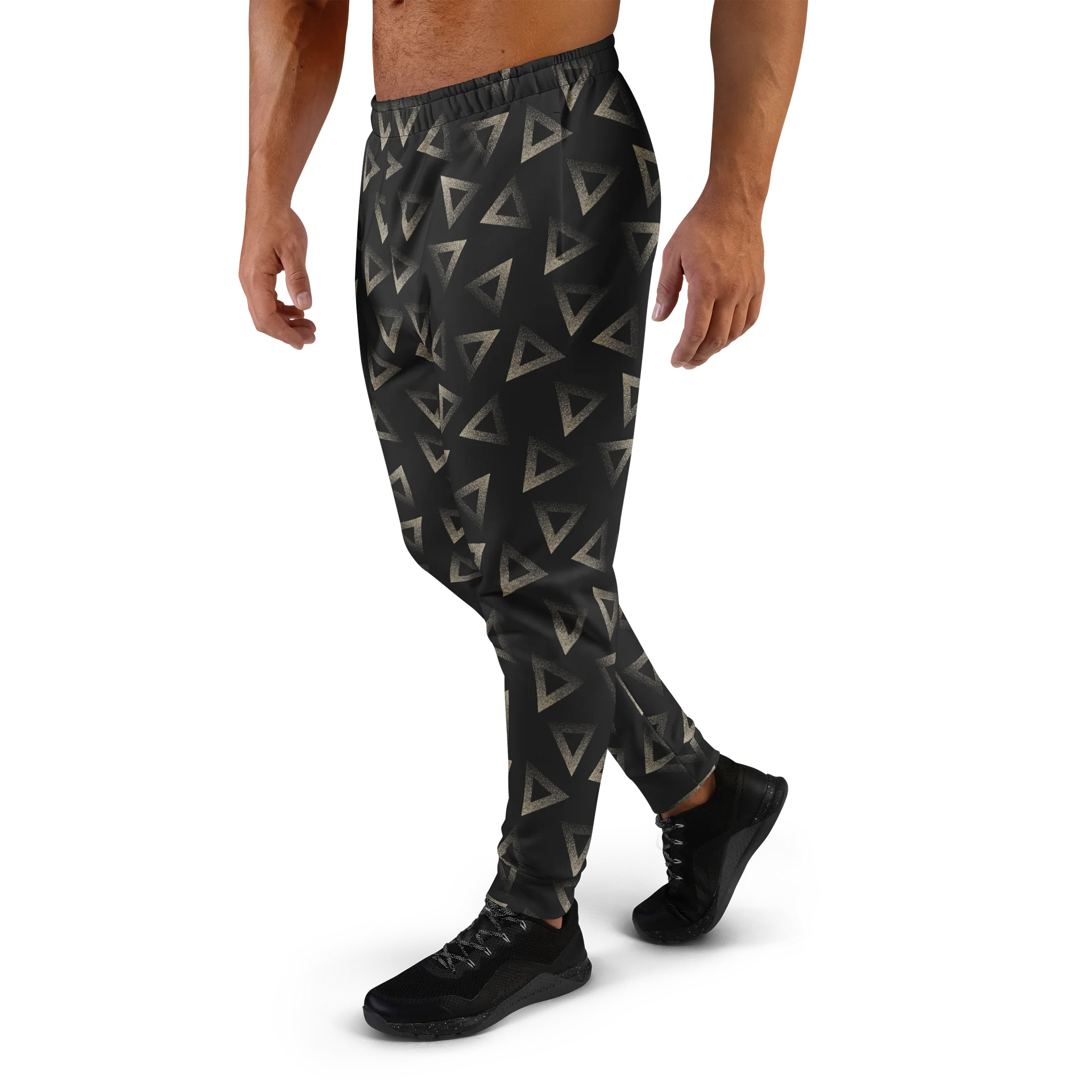 Modern Men's Joggers with Geometric Dark Triangle Print product image (1)