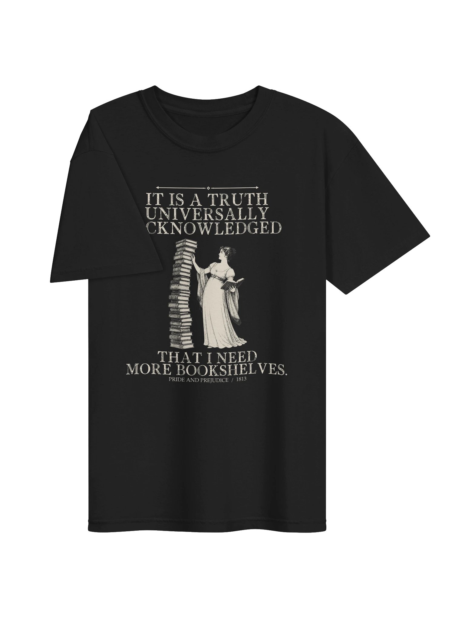 Truth More Bookshelves -- Pride and Prejudice Tee (Dark) product image (13)