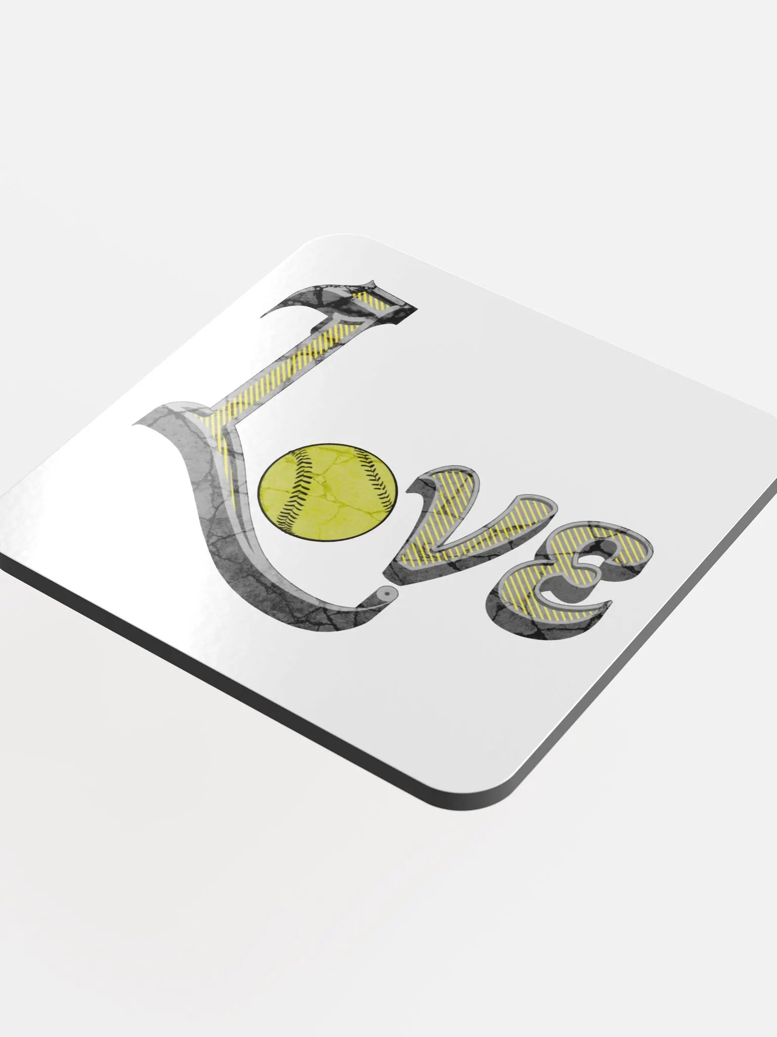 Love Softball Cork Coaster product image (1)