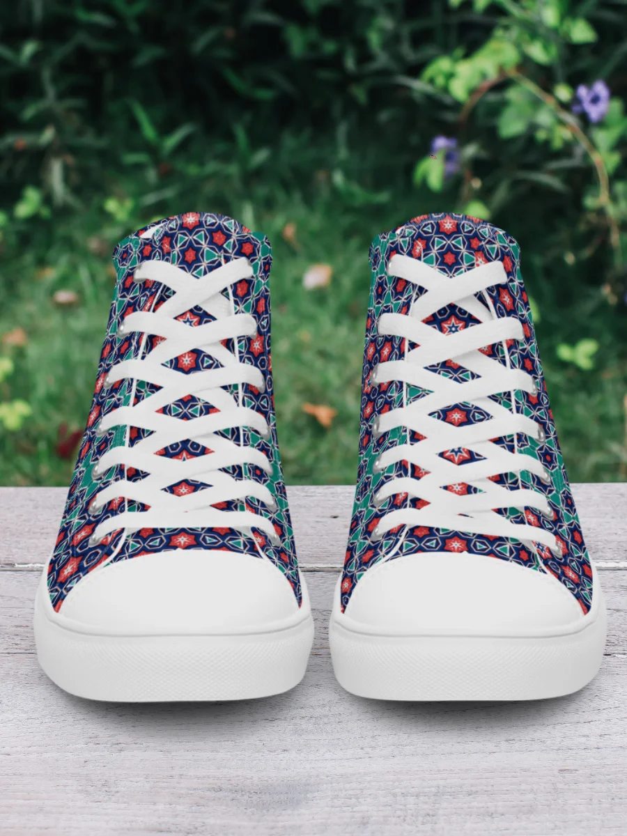 Symmetry Chic: Geometric High Top Canvas Shoes product image (4)