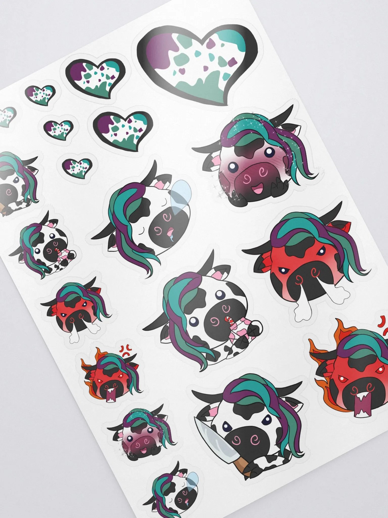 Little Moo Assorted Emote Stickers product image (2)