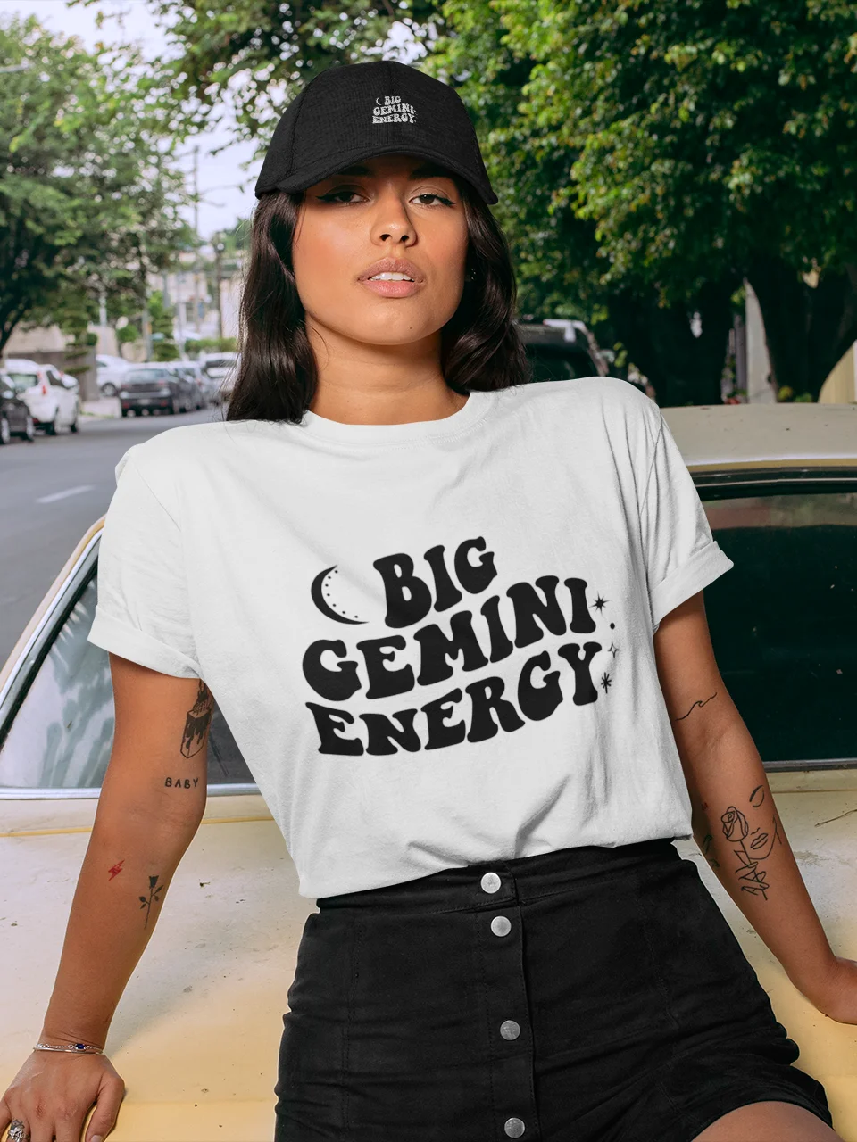 Big Gemini Energy T-Shirt (Black Logo) product image (1)