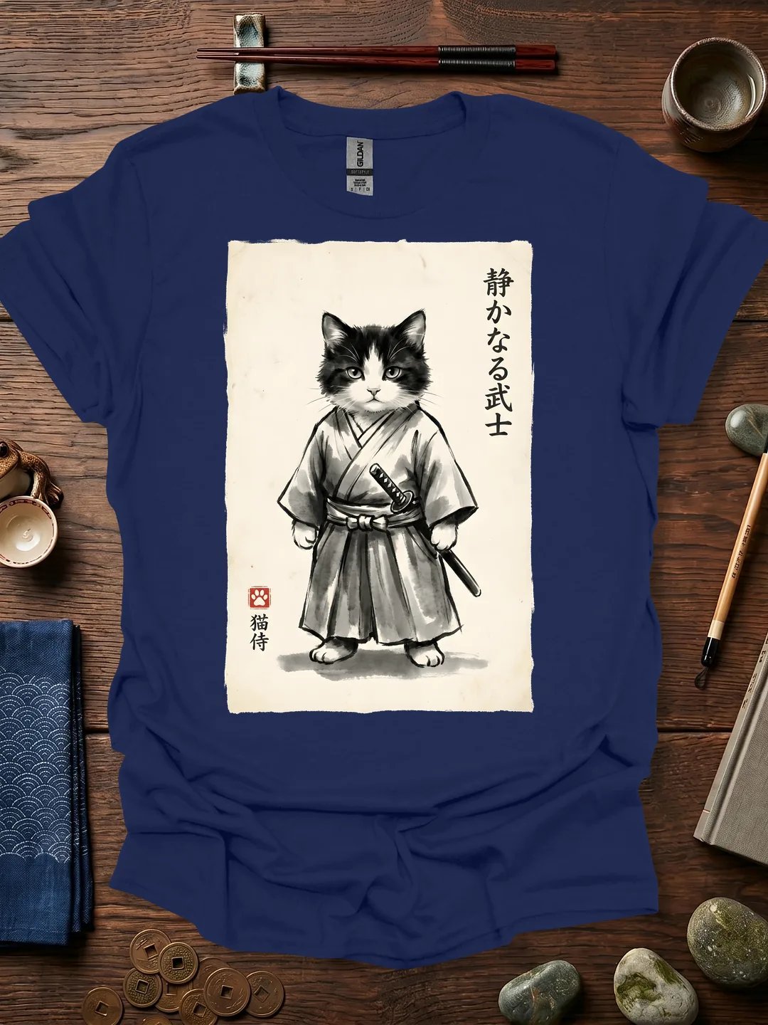 Samurai Young Cat T-Shirt product image (1)