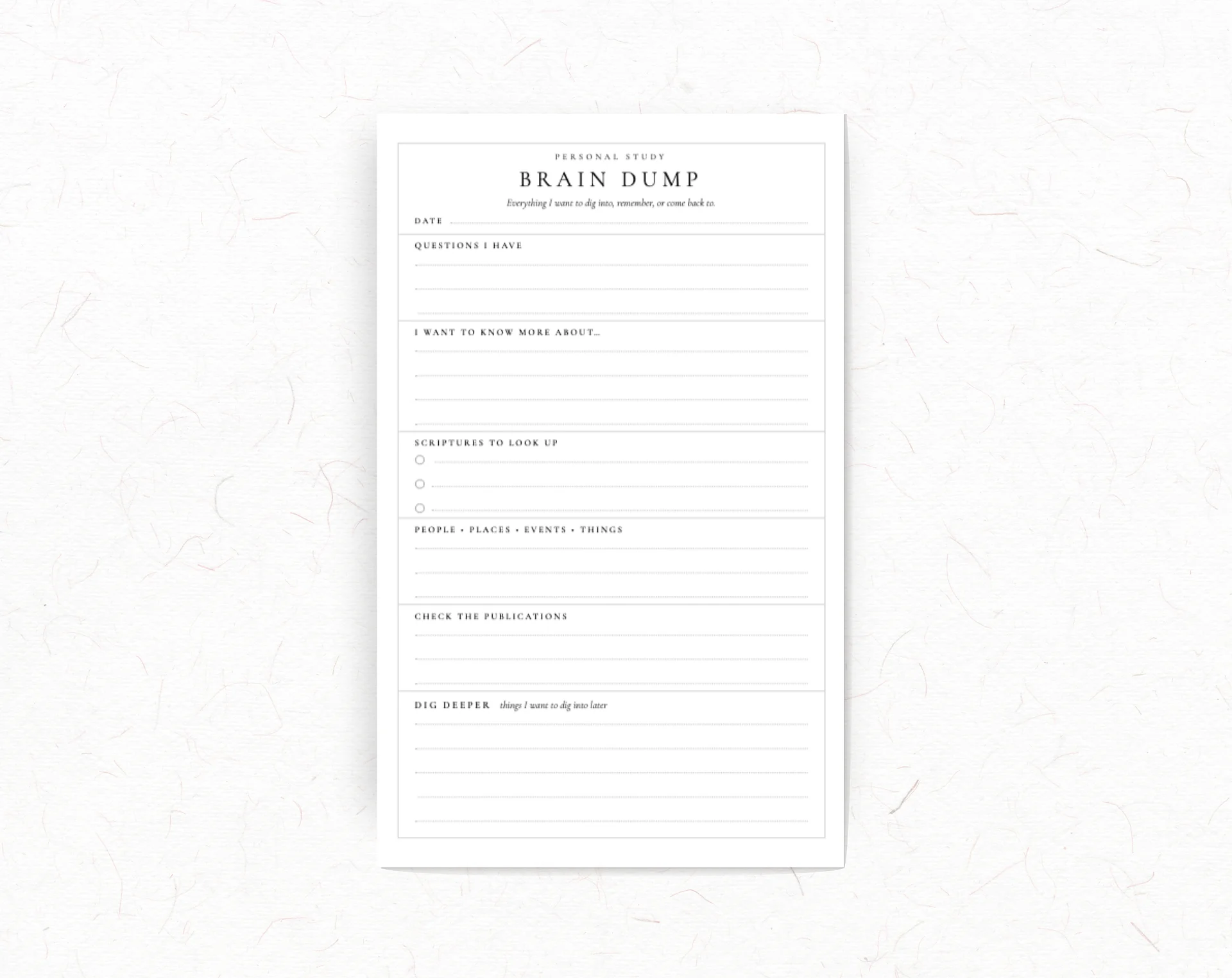 Personal Study Brain Dump Notepad product image (1)