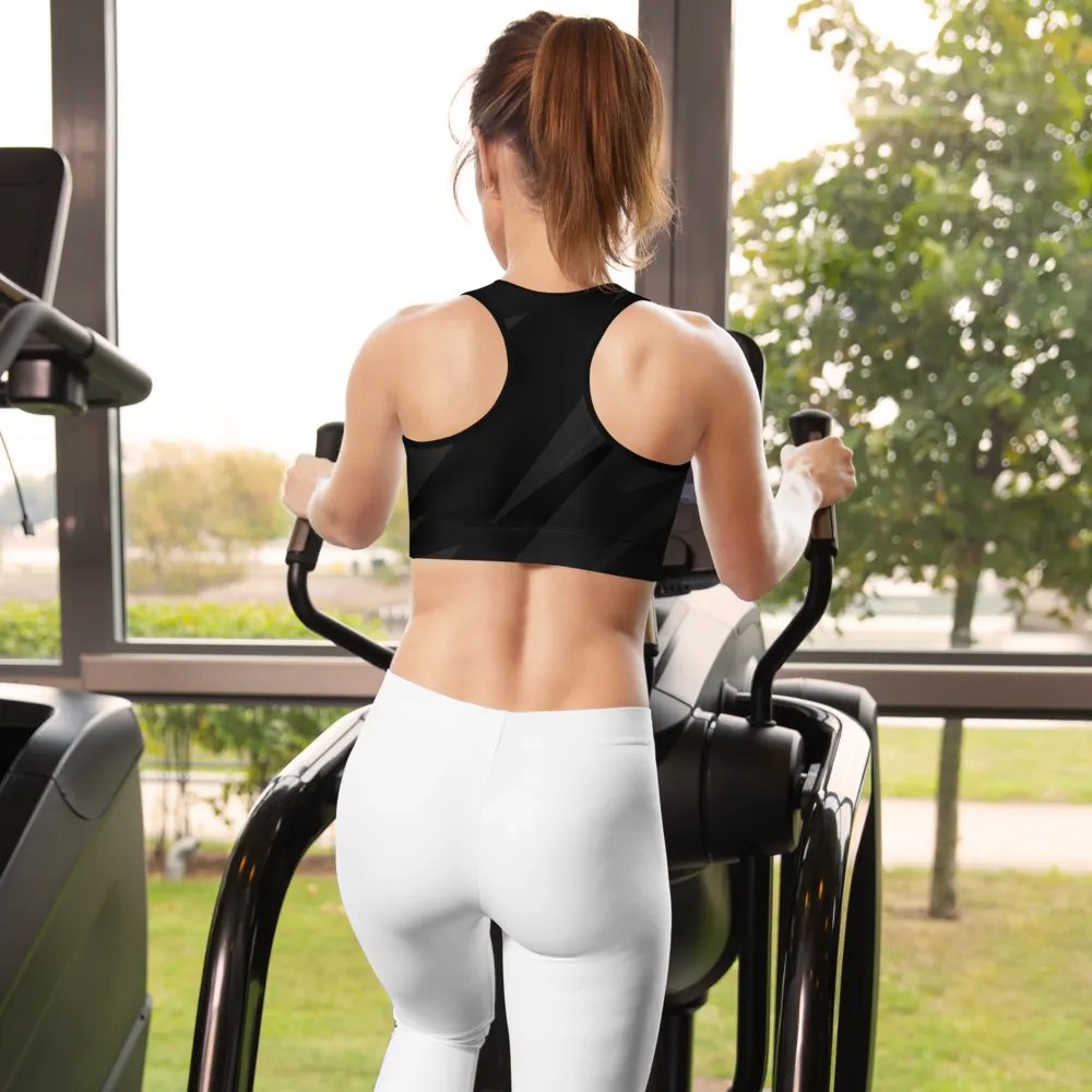 Fragmented Monochrome Chaos Sports Bra product image (6)