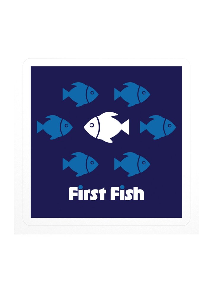 First Fish laptop sticker product image (1)