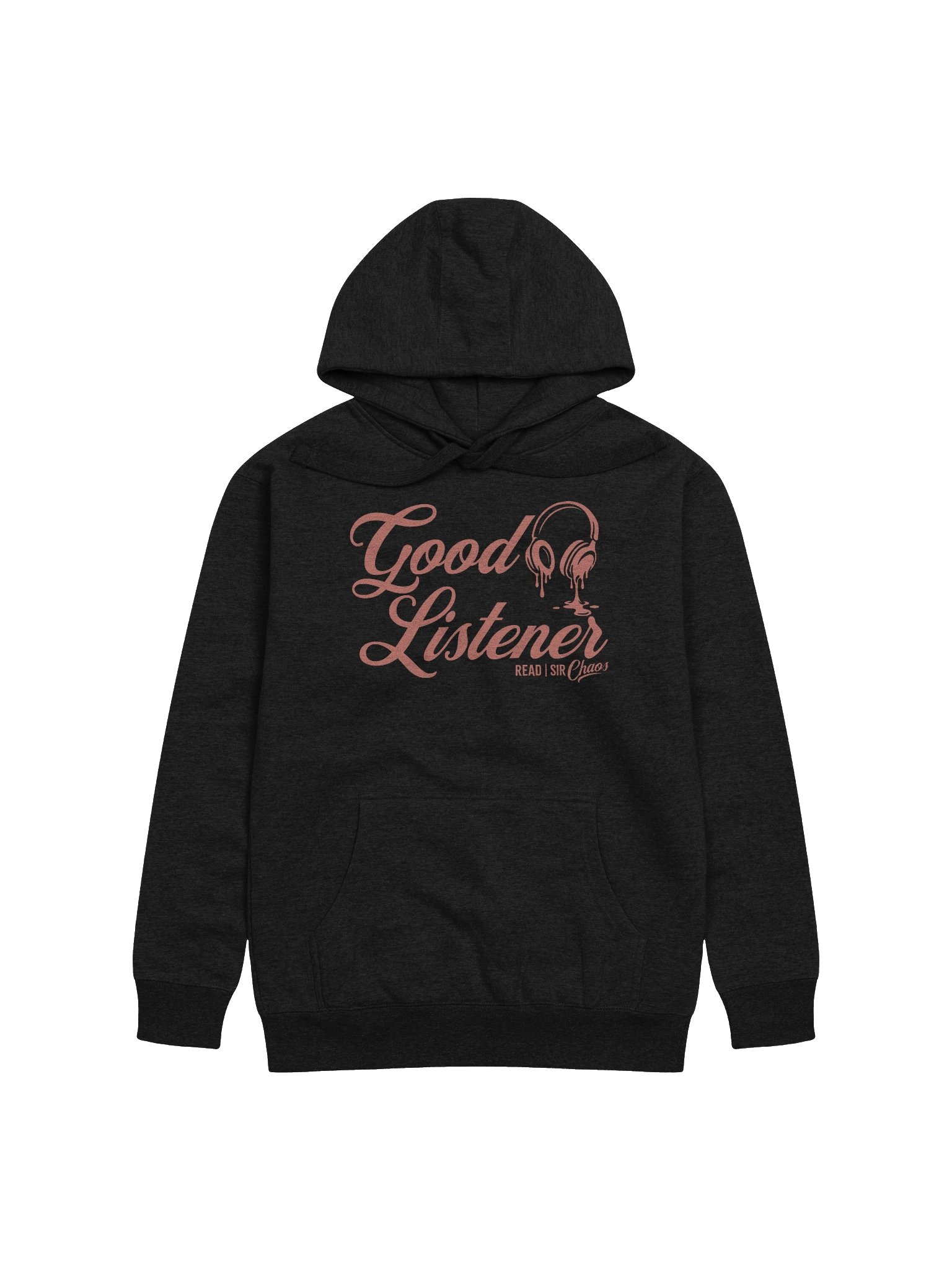 Good Listener Hoodie Pink Text product image (1)
