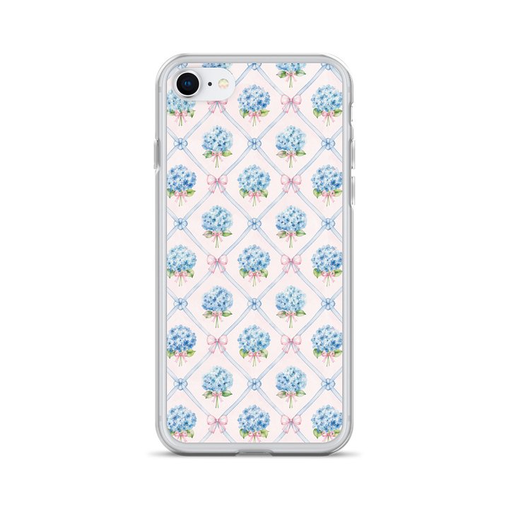 Blue Hydrangea Bow Clear iPhone Case product image (28)
