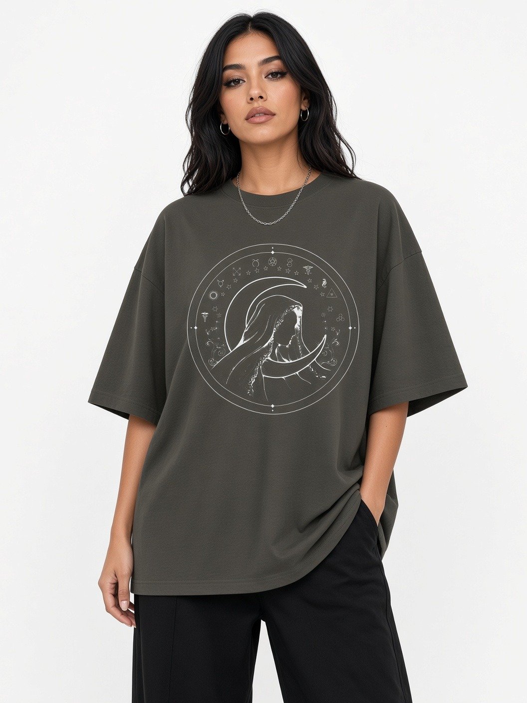 Veiled Crescent Seal // Lunar Oracle Heavyweight Box Tee product image (1)