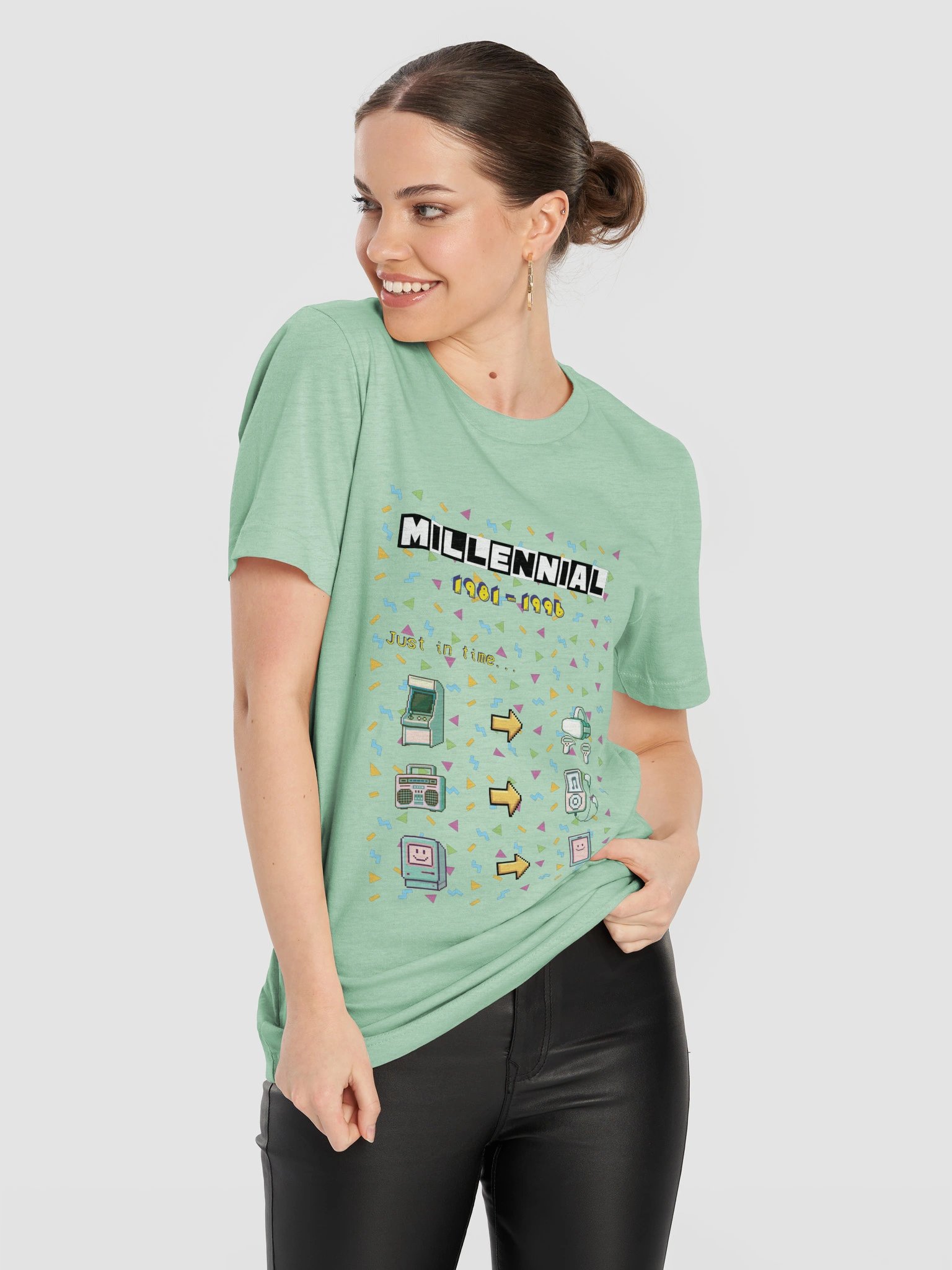 Millennial Tech Evolution Retro Tee - Green Theme product image (10)