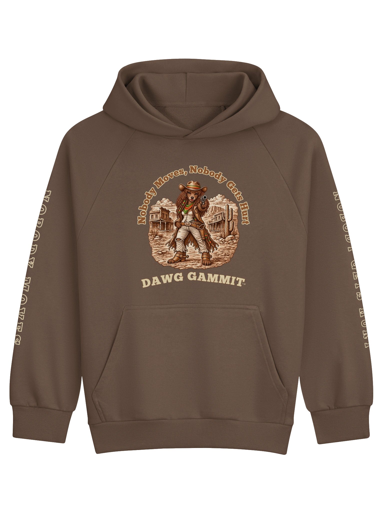 DAWG GAMMIT™ SUPER HEAVYWEIGHT BROWN POODLE HOODIE product image (2)