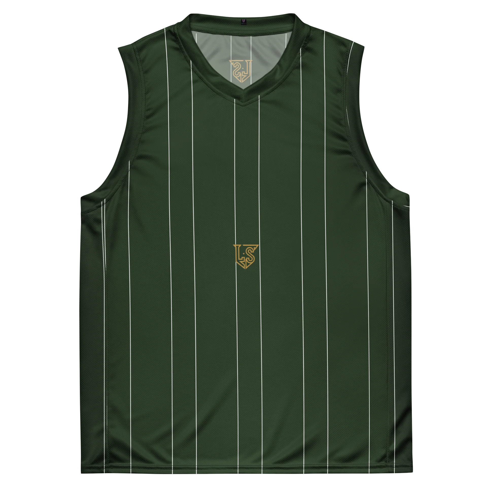 No Cap Green Pen Striped Sleeveless Pattern Design product image (2)