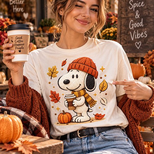 ☕🍂 Meet Your New Favorite Fall T-Shirt! 🎃

Short Description/Post:
Cozy season is calling! 🍁✨
This adorable crochet-style pup...