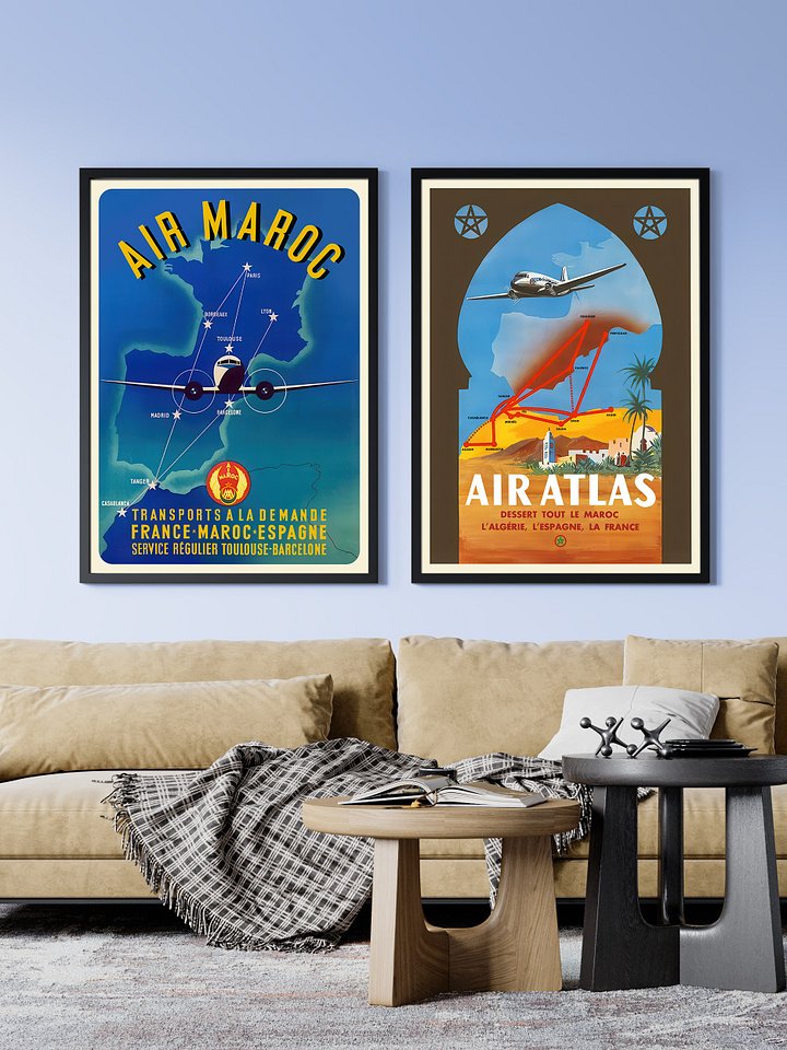 Morocco, Air Atlas, 1950s — retro travel poster, vintage travel print product image (2)