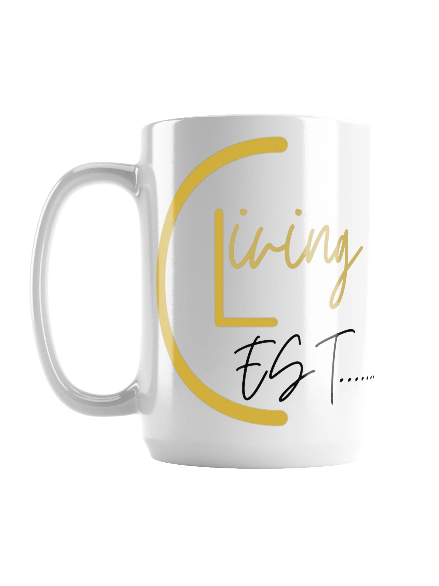 Gold Signature Logo White Glossy Mug product image (1)
