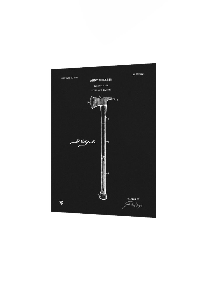 Fireman's Axe - Patent Poster - Black product image (2)