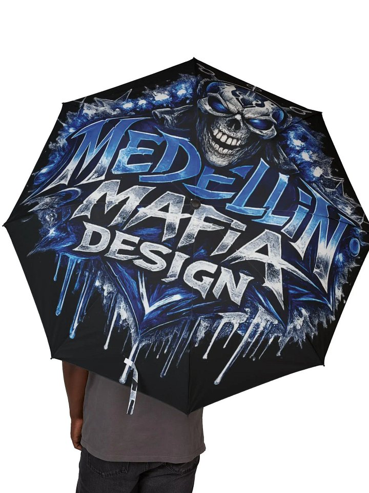 Blue Skull Graffiti Umbrella | Foldable Rain Umbrella product image (2)
