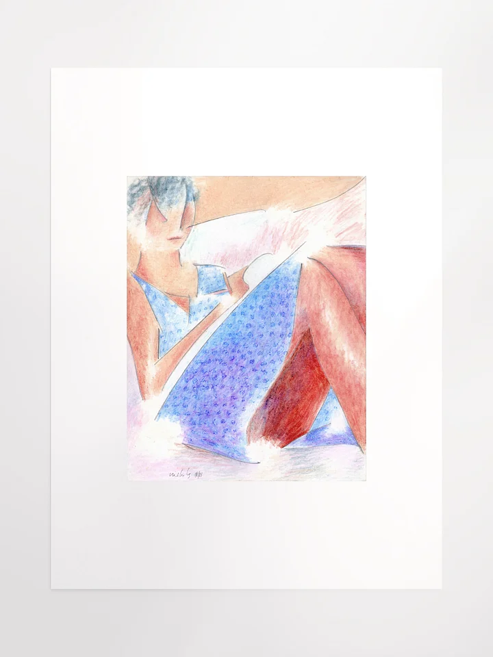 Sloy Writing in a Blue Dress 08.06.83 print product image (2)
