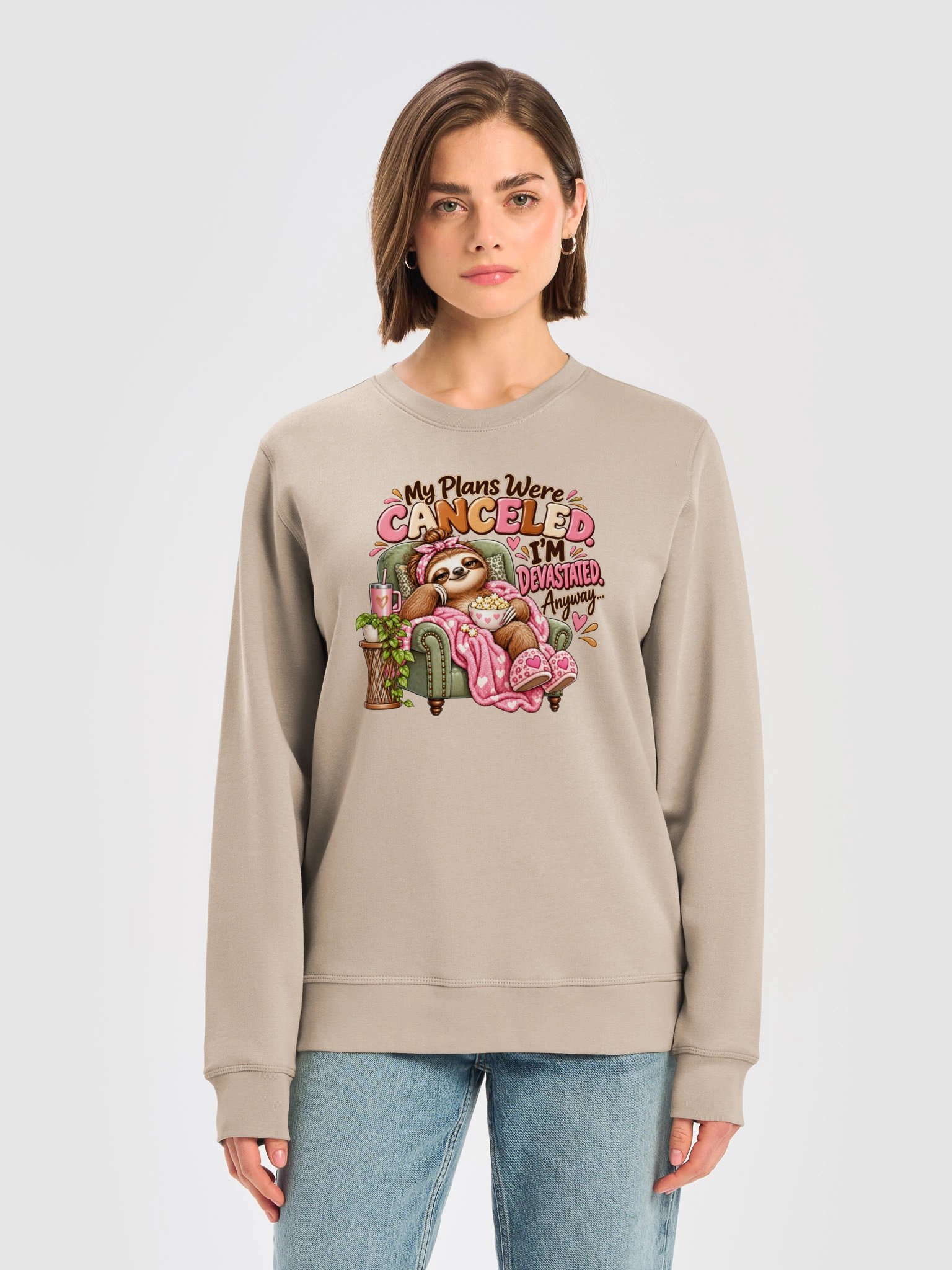 My Plans Were Canceled – Funny Sloth Crewneck Sweatshirt product image (5)