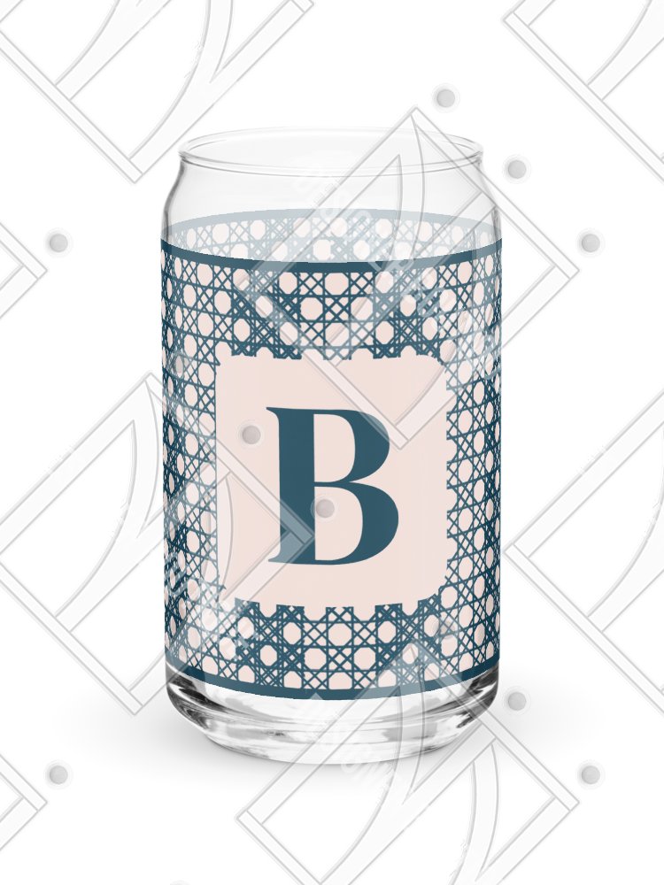 Le Rose Blue Monogram B Can-Shaped Glass product image (1)