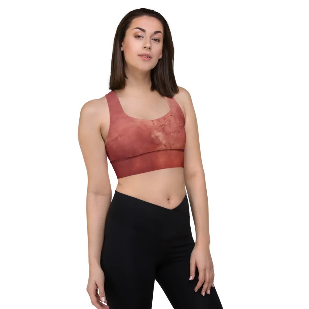 Abstract Grunge intense red Longline Sports Bra product image (5)