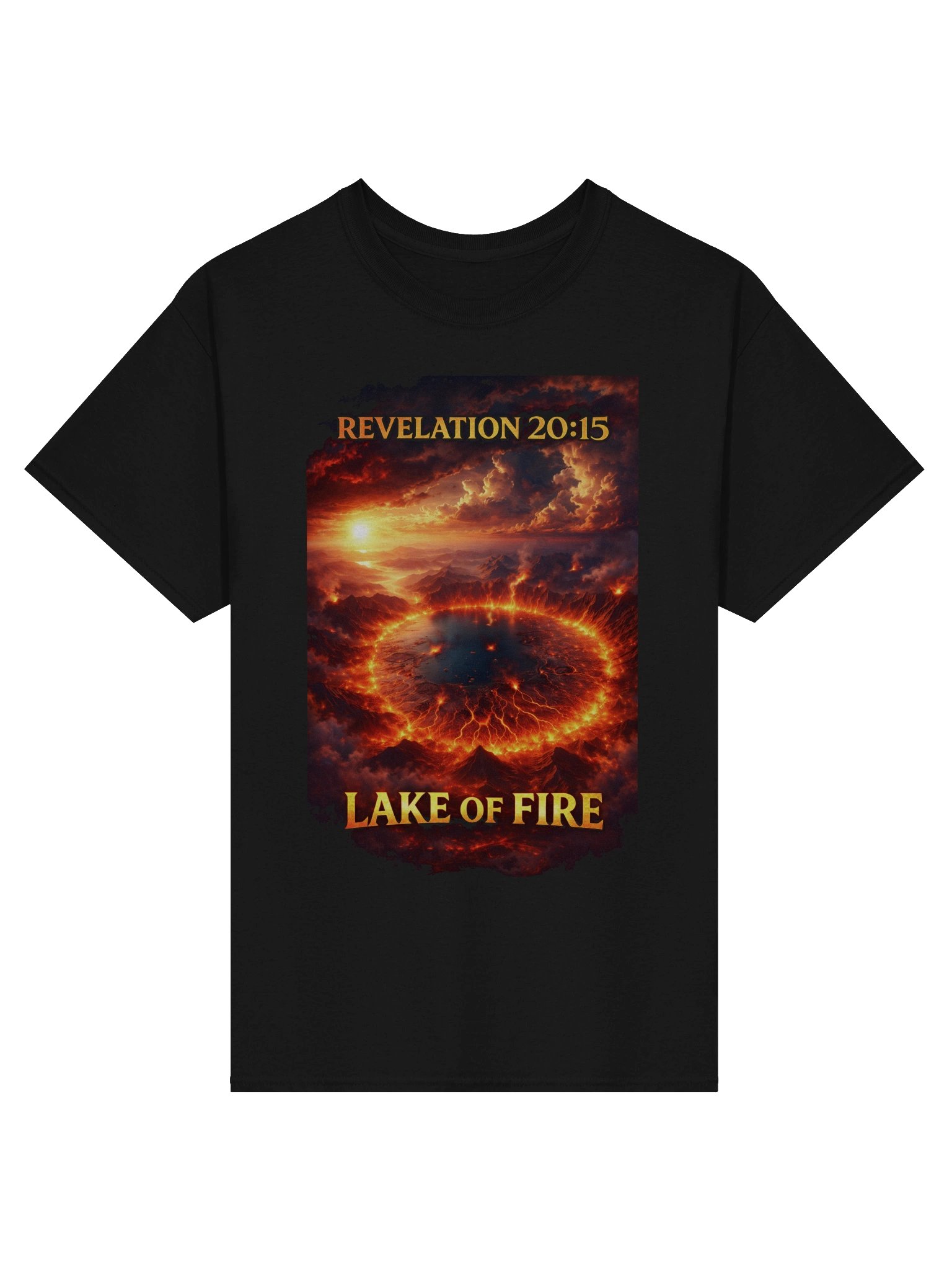 Book of Revelation Tee, Revelation Bible Verse Lake of Fire Prophetic Hell T-Shirt product image (1)