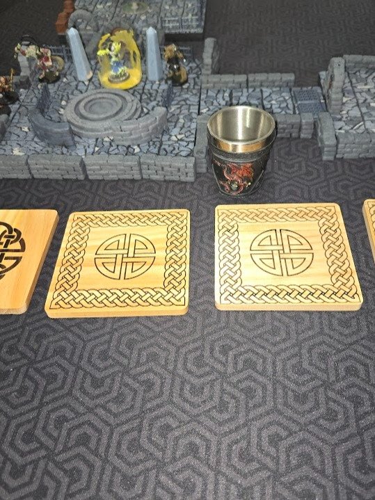 Celtic Knot Wood Coasters - Sheild and Dara product image (1)