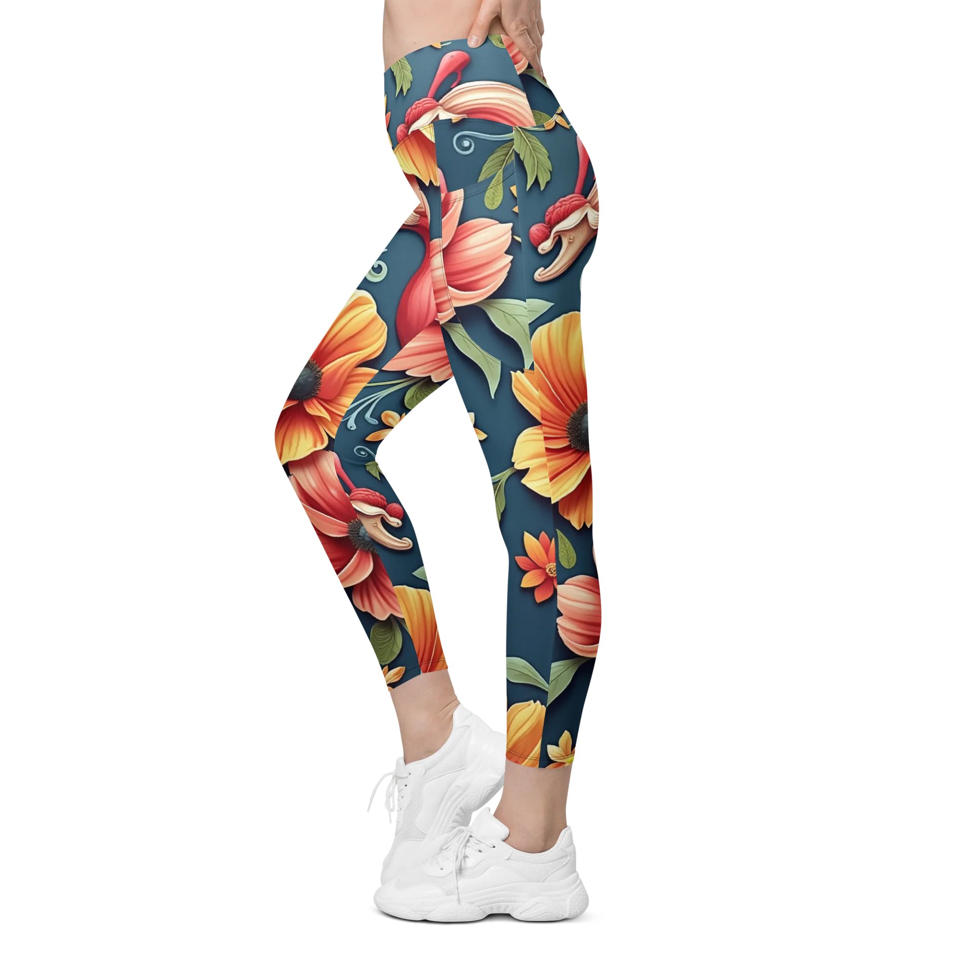Barry Grady 'Floral Fiesta' Crossover Leggings with Pockets product image (4)