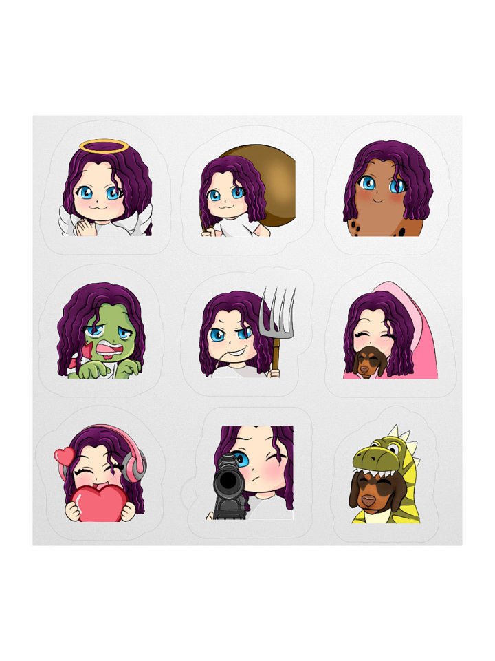 HollyRex Emotes Kiss Cut Sticker Set product image (2)