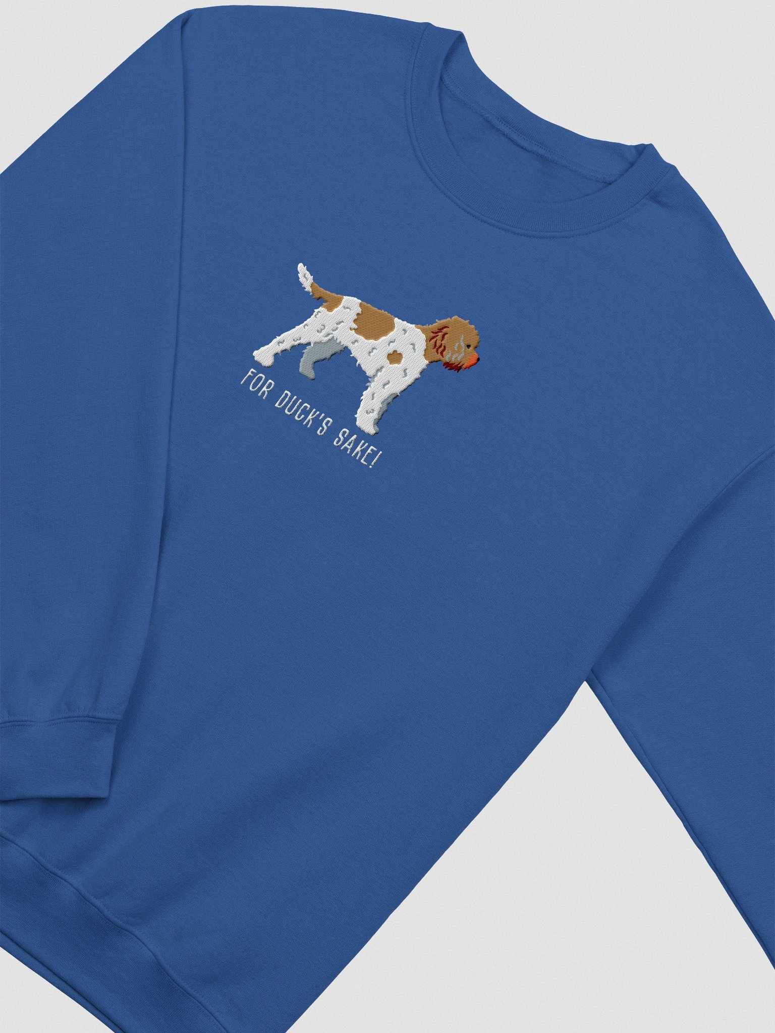 For Duck's Sake Sweatshirt (Embroidered) of a Lagotto Romagnolo(Brown & White) product image (6)