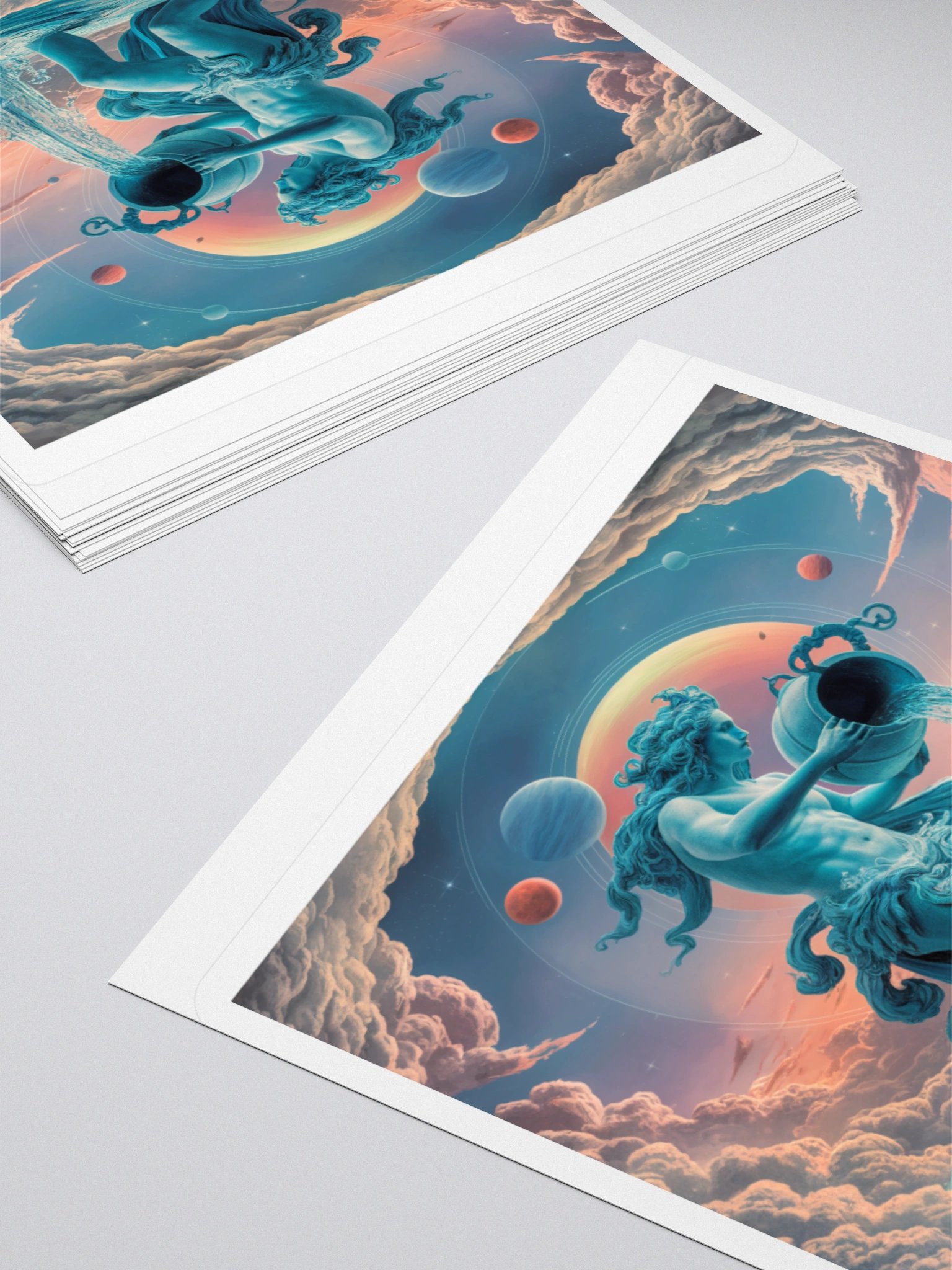 Aquarius Cosmic Vinyl Sticker - Unique Zodiac Art product image (12)